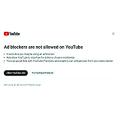 'Ad blockers are not allowed on Youtube': Unternehmen startet Testlauf (Screenshot: youtube.com) 
